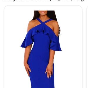 ❌SOLD❌Elegant Blue Off-Shoulder Dress